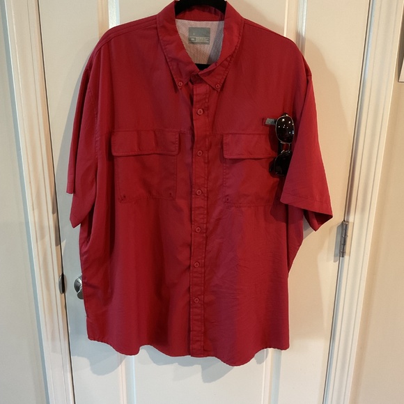 Ocean + Coast Short Sleeve Solid Fishing Shirt - XXL - Tasty Red - Picture 4 of 10